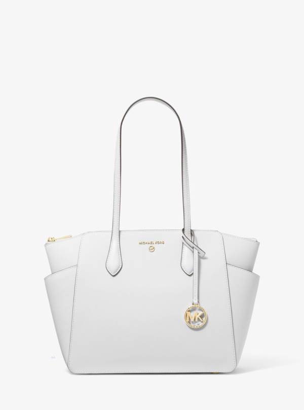 Damske Prenosná Taška Michael Kors Marilyn Medium Saffiano Leather Biele - Kabelky Michael Kors Outlet | FOXBU-9864